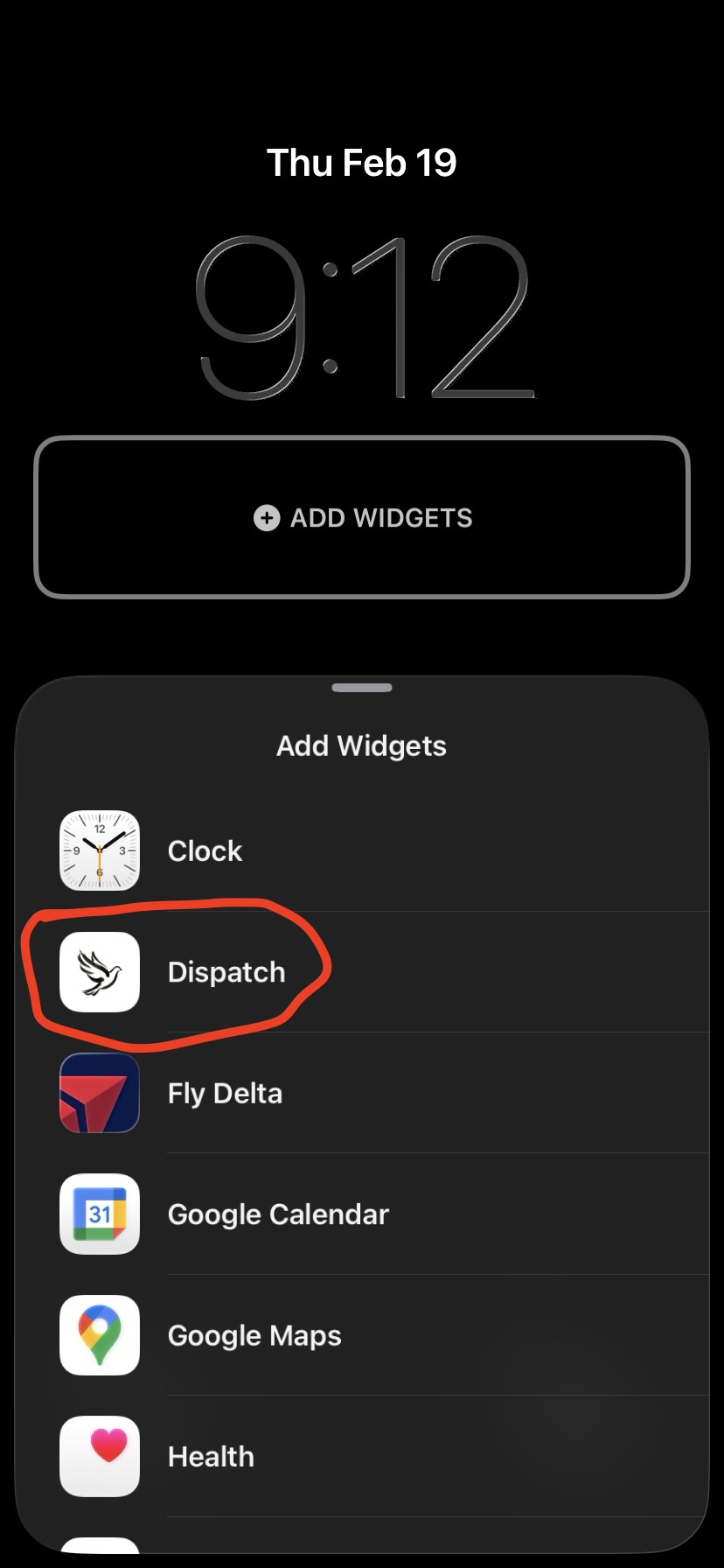 Find and select Dispatch